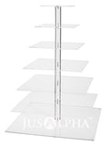 7 Tier Wedding Party Cupcake and Dessert Tower - 18 Inches Large Clear Acrylic Cake Stand