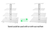 Jusalpha® 4 Tier Square Wedding Acrylic Cupcake Tower Stand-Cake Stand-Dessert Stand-Cupcake holder-Pastry serving platter (4 Tier With Rod Feet)