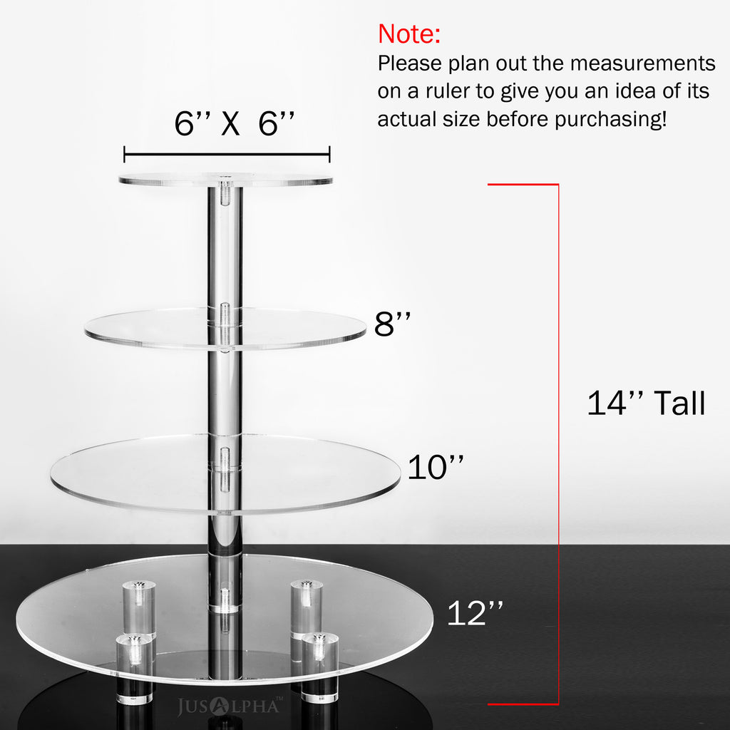 Jusalpha® Large 7-Tier Acrylic Round Cake Stand-Cupcake Stand- Dessert  Stand-Tea Party Serving Platter for Wedding Party (7R Large)