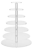 JUSALPHA® 7 Tier Circle Acrylic Cupcake Stand- Cake Stand -Wedding Cake Tower