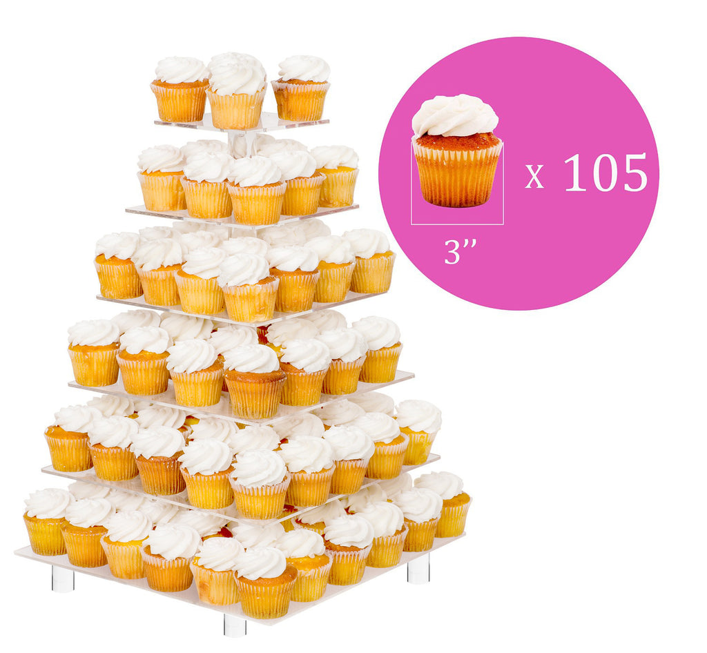 Jusalpha® 4 Tier Square Wedding Acrylic Cupcake Tower Stand-Cake Stand