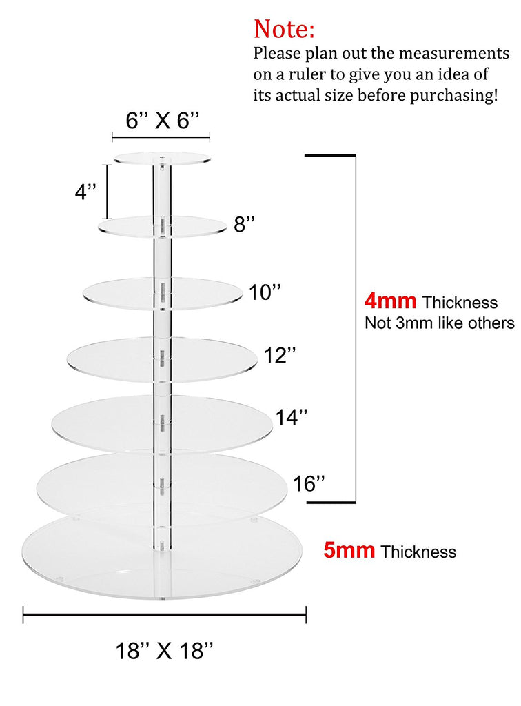 Jusalpha® 4 Tier Square Wedding Acrylic Cupcake Tower Stand-Cake Stand