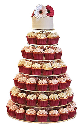 JUSALPHA® 7 Tier Circle Acrylic Cupcake Stand- Cake Stand -Wedding Cake Tower