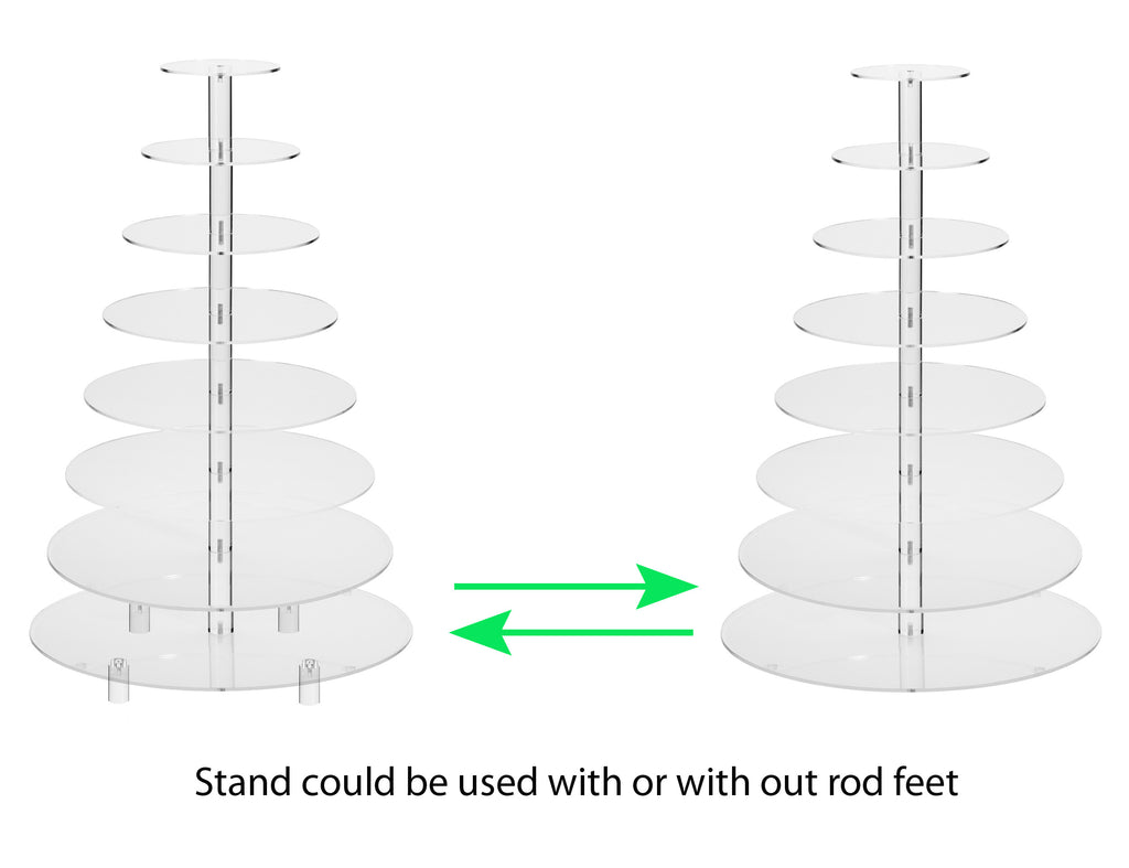 Jusalpha® 8 Tier Wedding Party Acrylic Round Cake Stand/ Cupcake Stand