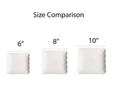Jusalpha Square Embossed Lace Plate- 4 Pieces (8 Inches, White)