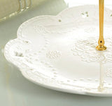 Jusalpha® 3-tier Ceramic Cake Stand-cupcake Stand- Dessert Stand-tea Party Serving Platter (3RW Gold)