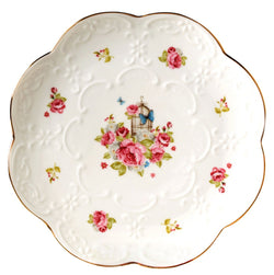 Pack of 2-Vintage Rose Fine China Dinner Plate/Fruit Plate/Dessert Plate FDPL04 (8 Inches)