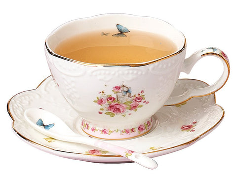 English Bone China Afternoon Tea Set Large Tea Pot with Filter