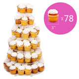 Jusalpha® Large 6-Tier Acrylic Cake Stand-cupcake Stand- Dessert Stand-tea Party Serving Platter for Wedding Party (Large With Rod Feet)