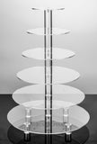 Jusalpha® Large 6-Tier Acrylic Cake Stand-cupcake Stand- Dessert Stand-tea Party Serving Platter for Wedding Party (Large With Rod Feet)
