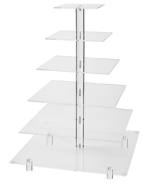 Jusalpha® 4 Tier Square Wedding Acrylic Cupcake Tower Stand-Cake Stand