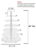 Jusalpha® Large 7-Tier Acrylic Glass Round Cake Stand-cupcake Stand- Dessert Stand-tea Party Serving Platter for Wedding Party (Large With Rod Feet Base)