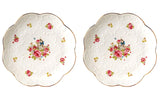 Pack of 2 Vintage Rose Fine China Dinner Plate/Fruit Plate/Dessert Plate FDPL04 (6 Inches)