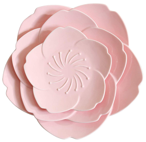 Jusalpha Pink Cherry Blossom 3-Piece Dinnerware Plate set (Cherry blossom plate set (3) Pink 02)