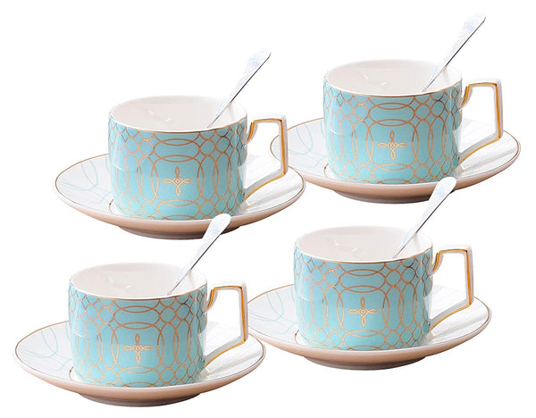 European Style Cup and saucer set,Afternoon Tea Cup set,Classical Latte Cups（4）