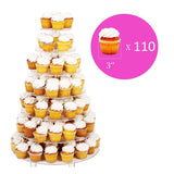 Jusalpha® Large 7-Tier Acrylic Glass Round Cake Stand-cupcake Stand- Dessert Stand-tea Party Serving Platter for Wedding Party (Large With Rod Feet Base)