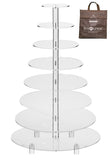Jusalpha® 8 Tier Wedding Party Acrylic Round Cake Stand/ Cupcake Stand Tower/ Dessert Stand/ Pastry Serving Platter/ Food Display Stand For Big Event (8RF)