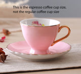 Jusalpha® Fine China Coffee Bar Espresso small Cups and Saucers Set, 3-Ounce FD-TCS02 (Set of 6, Pink)